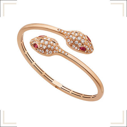 [Crown & Jewelry]SERPENTI BRACELET PINK GOLD DIAMOND DOUBLE SNAKE
