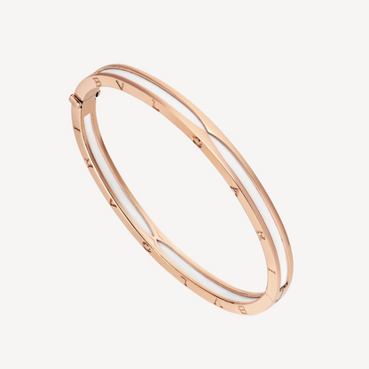 [Crown & Jewelry]ZERO 1 PINK GOLD WITH WHITE CERAMIC BRACELET