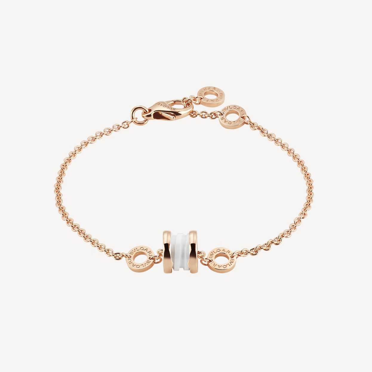 [Crown & Jewelry]ZERO 1 SOFT PINK GOLD AND WHITE CERAMIC BRACELET