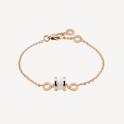[Crown & Jewelry]ZERO 1 SOFT PINK GOLD AND WHITE CERAMIC BRACELET