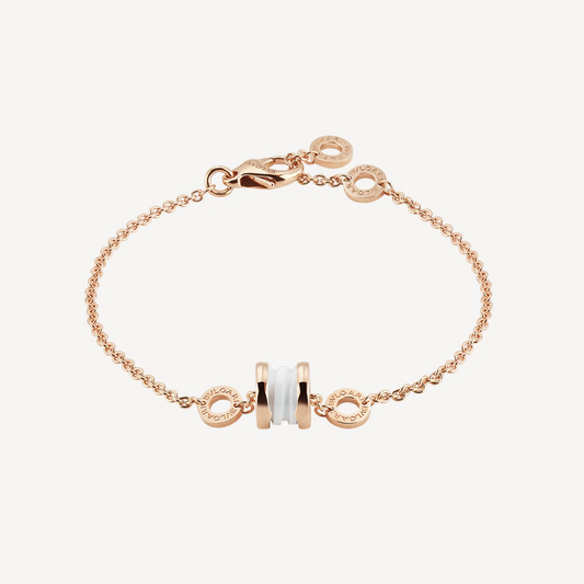 [Crown & Jewelry]ZERO 1 SOFT PINK GOLD AND WHITE CERAMIC BRACELET