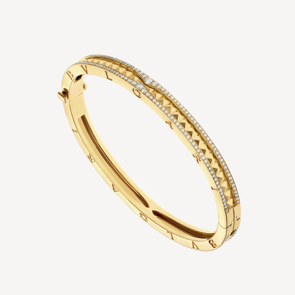[Crown & Jewelry]ZERO 1 SPIRAL AND PAVED DIAMOND GOLD BRACELET