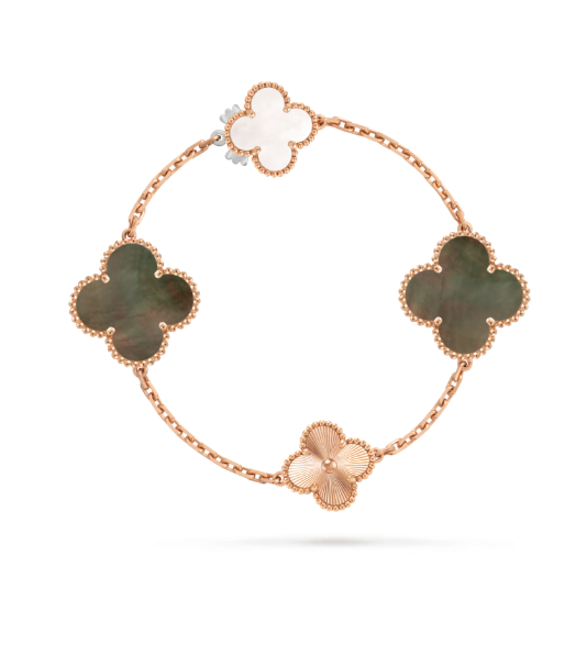 [Crown & Jewelry]DETACHABLE CLOVER 15(11+4) FLOWER ROSE GOLD NECKLACE SET