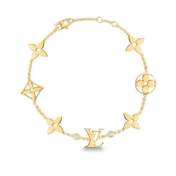 [Crown & Jewelry]STAR AND SUN 7 MOTIFS GOLD BRACELET