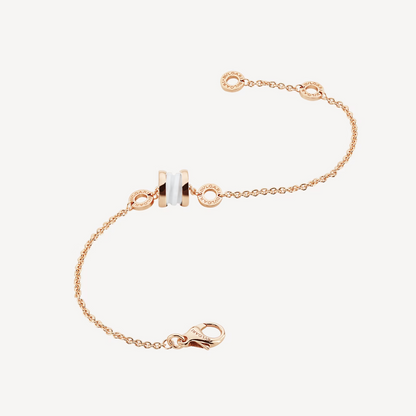 [Crown & Jewelry]ZERO 1 SOFT PINK GOLD AND WHITE CERAMIC BRACELET