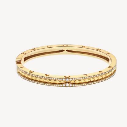 [Crown & Jewelry]ZERO 1 SPIRAL AND PAVED DIAMOND GOLD BRACELET