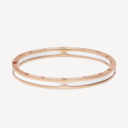 [Crown & Jewelry]ZERO 1 PINK GOLD WITH WHITE CERAMIC BRACELET