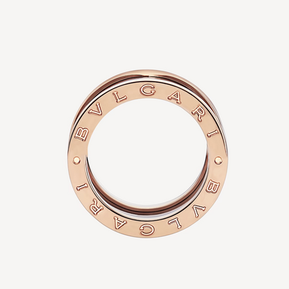 [Crown & Jewelry]ZERO 1 FOUR-BAND LOOPS AND BLACK CERAMIC SPIRAL PINK GOLD RING