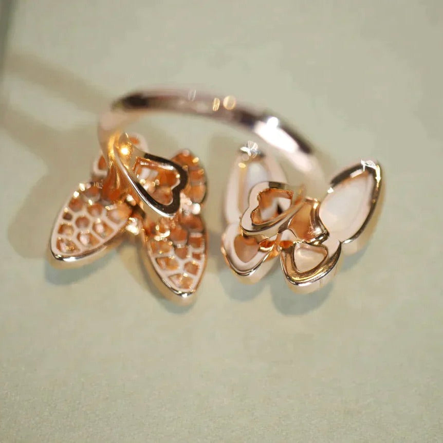 [Crown & Jewelry]TWIN BUTTERFLY DIAMOND MOP RING