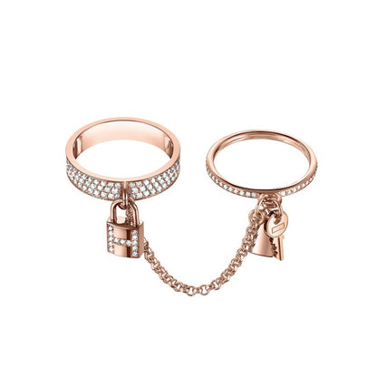 [Crown & Jewelry]HM KELLY CLOCHETTE DOUBLE RING IN  WITH DIAMONDS