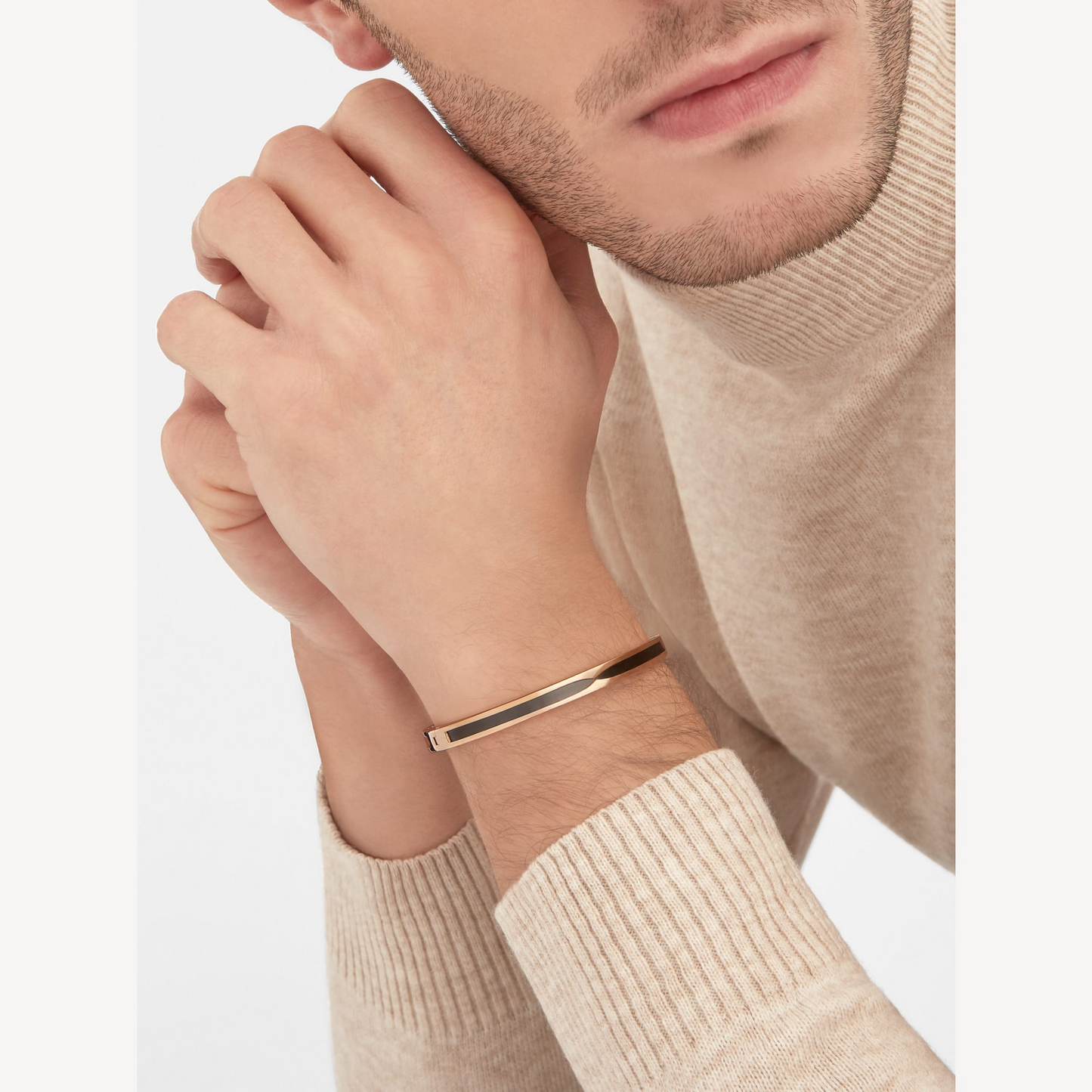 [Crown & Jewelry]ZERO 1 PINK GOLD WITH BLACK CERAMIC BRACELET