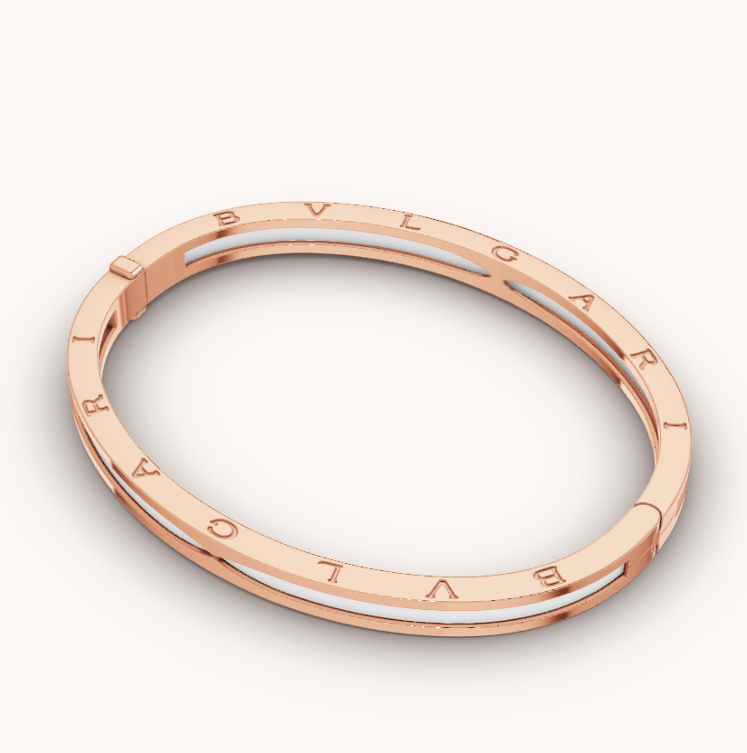 [Crown & Jewelry]ZERO 1 PINK GOLD WITH WHITE CERAMIC BRACELET