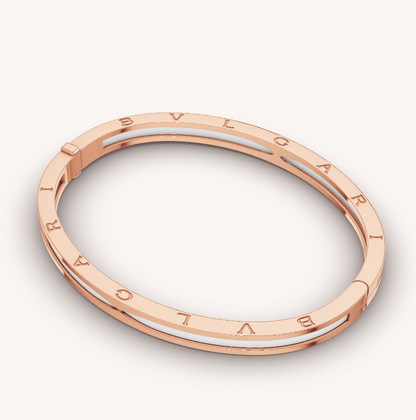 [Crown & Jewelry]ZERO 1 PINK GOLD WITH WHITE CERAMIC BRACELET