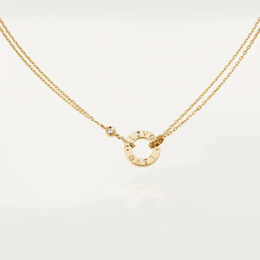 [Crown & Jewelry]LOVE NECKLACE 16MM 2 DIAMONDS