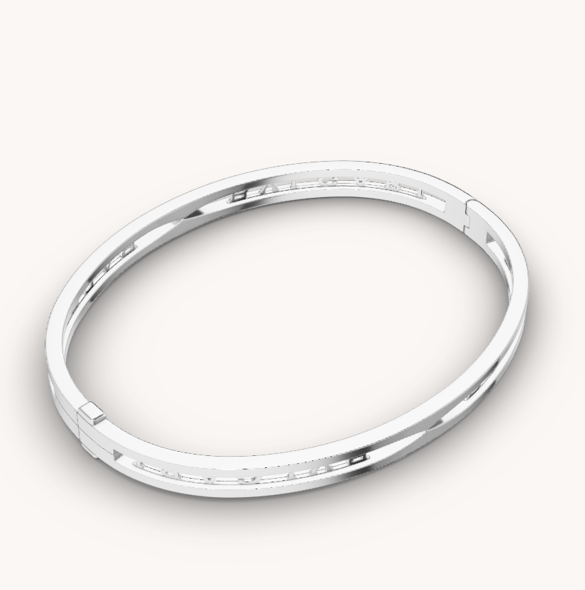 [Crown & Jewelry]ZERO 1 SPIRAL LOGO SILVER BRACELET