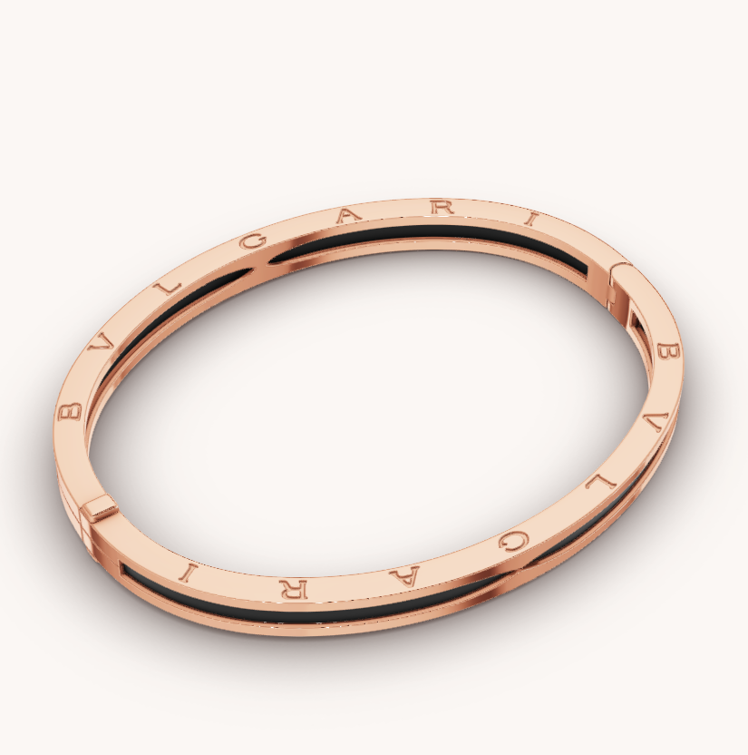 [Crown & Jewelry]ZERO 1 PINK GOLD WITH BLACK CERAMIC BRACELET