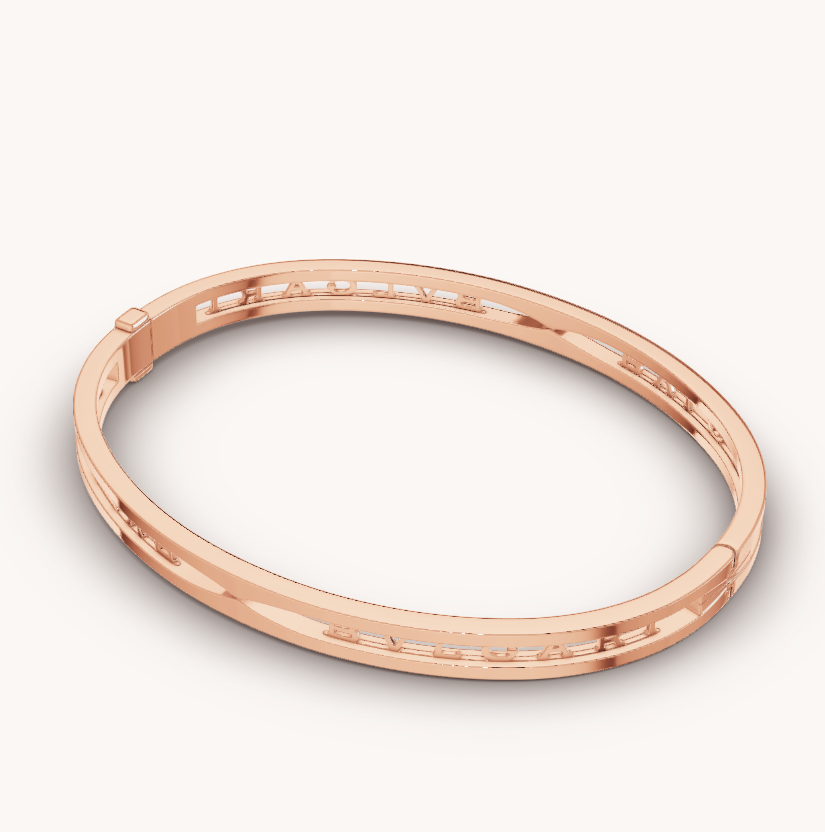 [Crown & Jewelry]ZERO 1 SPIRAL LOGO PINK GOLD BRACELET