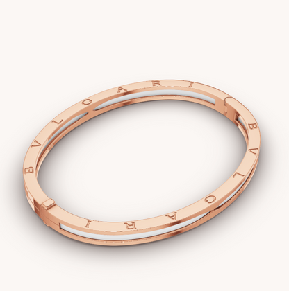 [Crown & Jewelry]ZERO 1 PINK GOLD WITH WHITE CERAMIC BRACELET