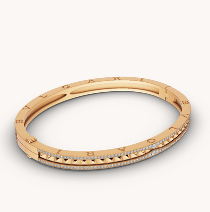 [Crown & Jewelry]ZERO 1 SPIRAL AND PAVED DIAMOND GOLD BRACELET
