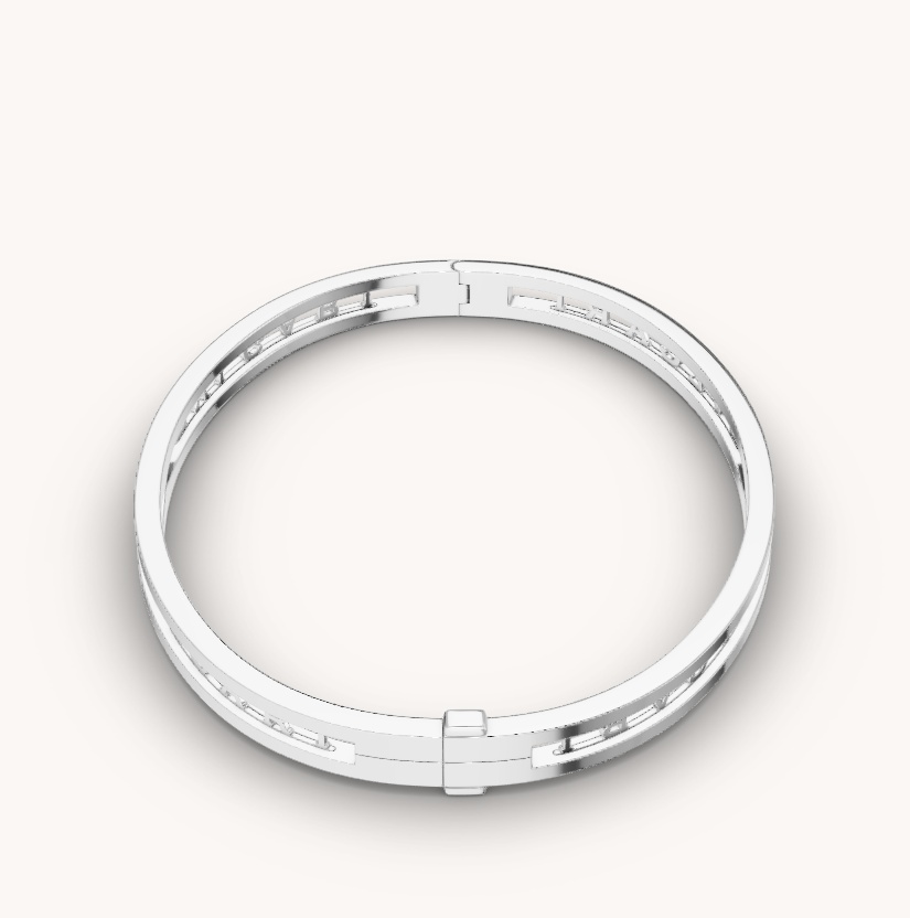 [Crown & Jewelry]ZERO 1 SPIRAL LOGO SILVER BRACELET