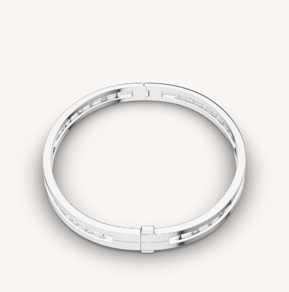 [Crown & Jewelry]ZERO 1 SPIRAL LOGO SILVER BRACELET