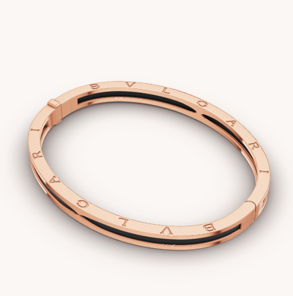 [Crown & Jewelry]ZERO 1 PINK GOLD WITH BLACK CERAMIC BRACELET