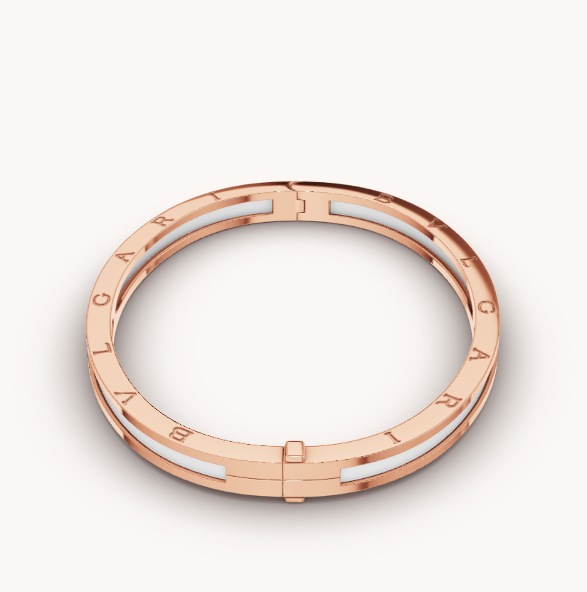 [Crown & Jewelry]ZERO 1 PINK GOLD WITH WHITE CERAMIC BRACELET