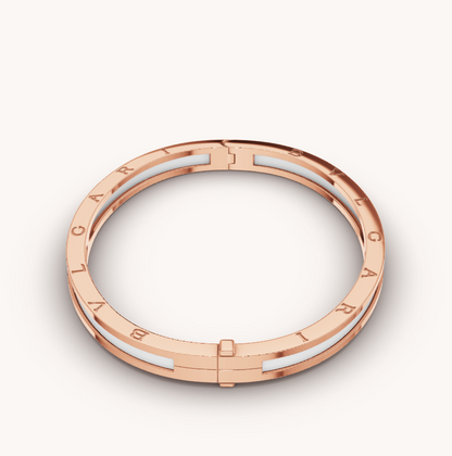 [Crown & Jewelry]ZERO 1 PINK GOLD WITH WHITE CERAMIC BRACELET