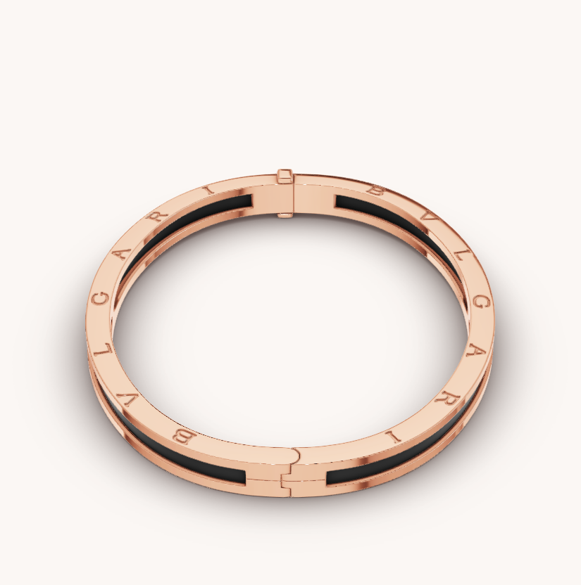 [Crown & Jewelry]ZERO 1 PINK GOLD WITH BLACK CERAMIC BRACELET