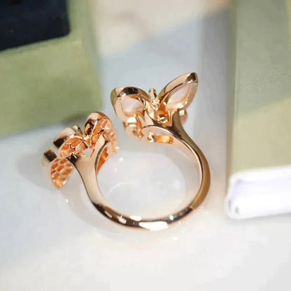 [Crown & Jewelry]TWIN BUTTERFLY DIAMOND MOP RING