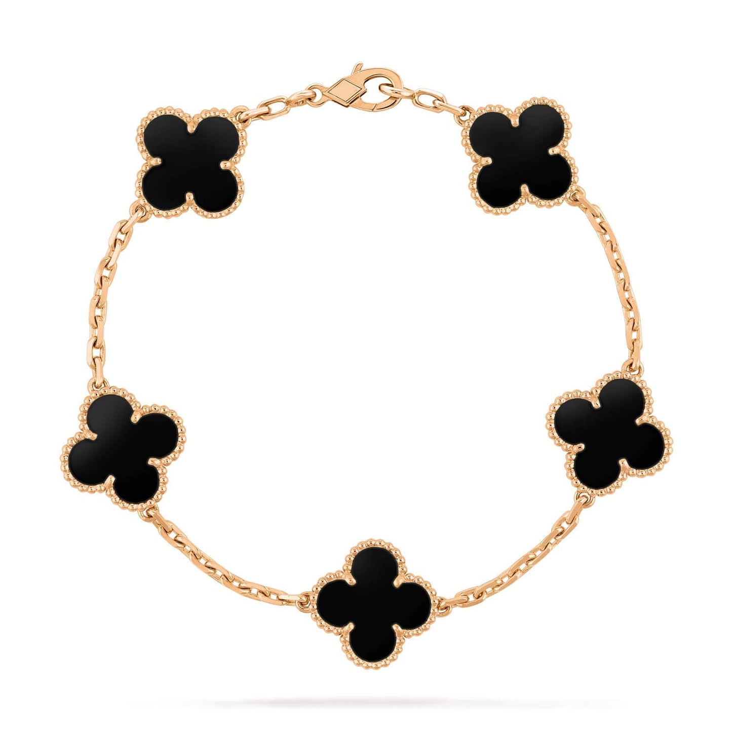 [Crown & Jewelry]CLOVER  5 MOTIFS BLACK ONYX BRACELET
