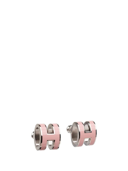 [Crown & Jewelry]MINI POP H SILVER EARRINGS PINK