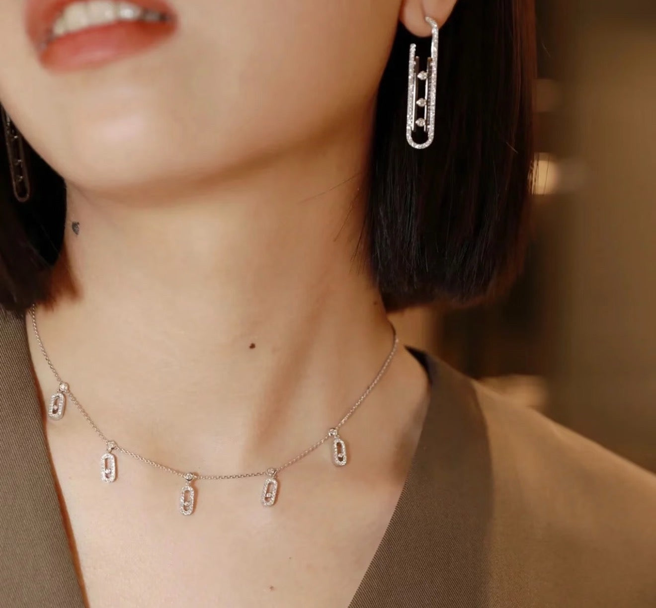 [Crown & Jewelry] MK 5 SLIDING DIAMOND NECKLACE