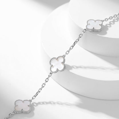 [Crown & Jewelry]CLOVER 10 MOTIFS WHITE MOTHER OF PEARL NECKLACE