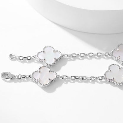[Crown & Jewelry]CLOVER 10 MOTIFS WHITE MOTHER OF PEARL NECKLACE