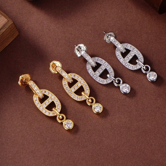 [Crown & Jewelry]HM CHAINE DIAMOND EARRINGS
