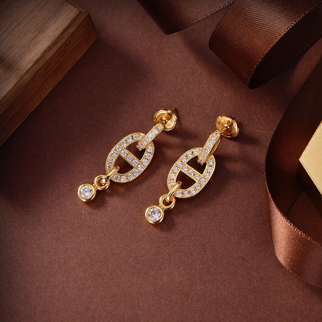 [Crown & Jewelry]HM CHAINE DIAMOND EARRINGS