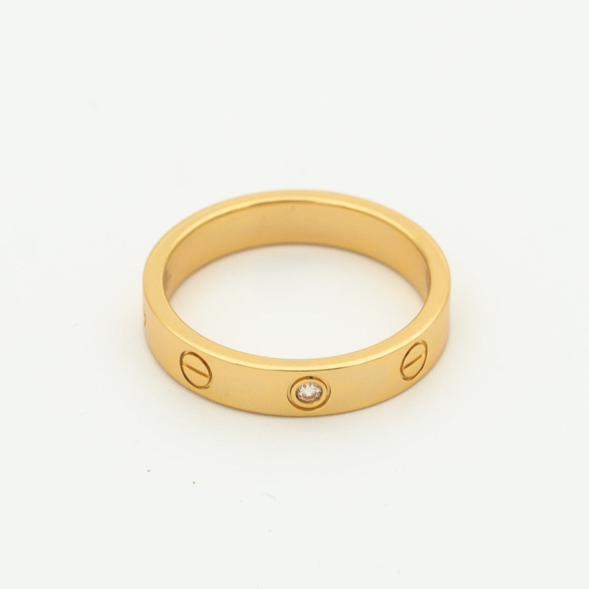 [Crown & Jewelry]LOVE RING 4MM 1 DIAMOND PINK GOLD