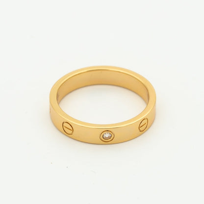 [Crown & Jewelry]LOVE RING 4MM 1 DIAMOND PINK GOLD