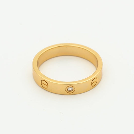 [Crown & Jewelry]LOVE RING 4MM 1 DIAMOND PINK GOLD