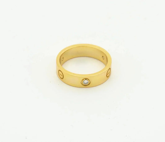 [Crown & Jewelry]LOVE RING 4MM 1 DIAMOND GOLD