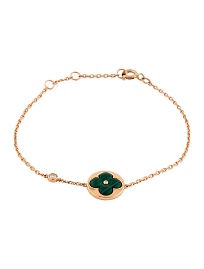[Crown & Jewelry]SUN MALACHITE 1 DIAMOND PINK GOLD BRACELET