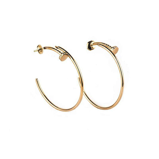 [Crown & Jewelry]JUSTE EARRINGS GOLD DIAMONDS 1.8MM