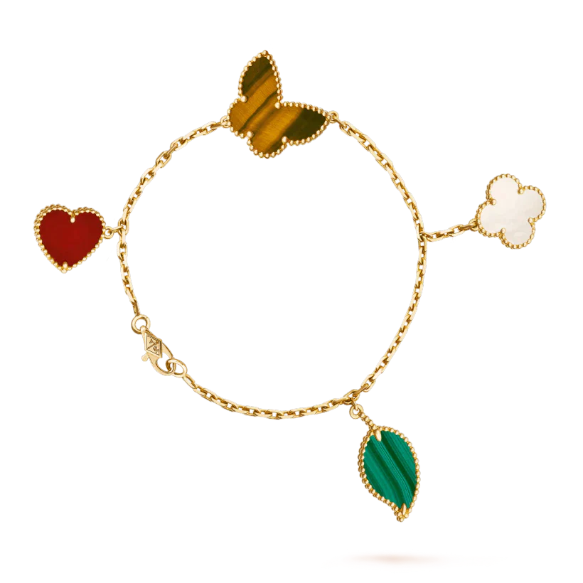 [Crown & Jewelry]LUCKY SPRING 5 MOTIF GOLD BRACELET