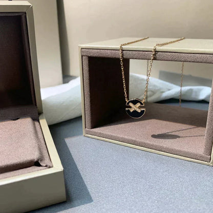 [Crown & Jewelry]JEUX DE ROSE GOLD DIAMOND NECKLACE