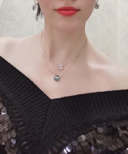 [Crown & Jewelry]JEUX DE ROSE GOLD DIAMOND NECKLACE