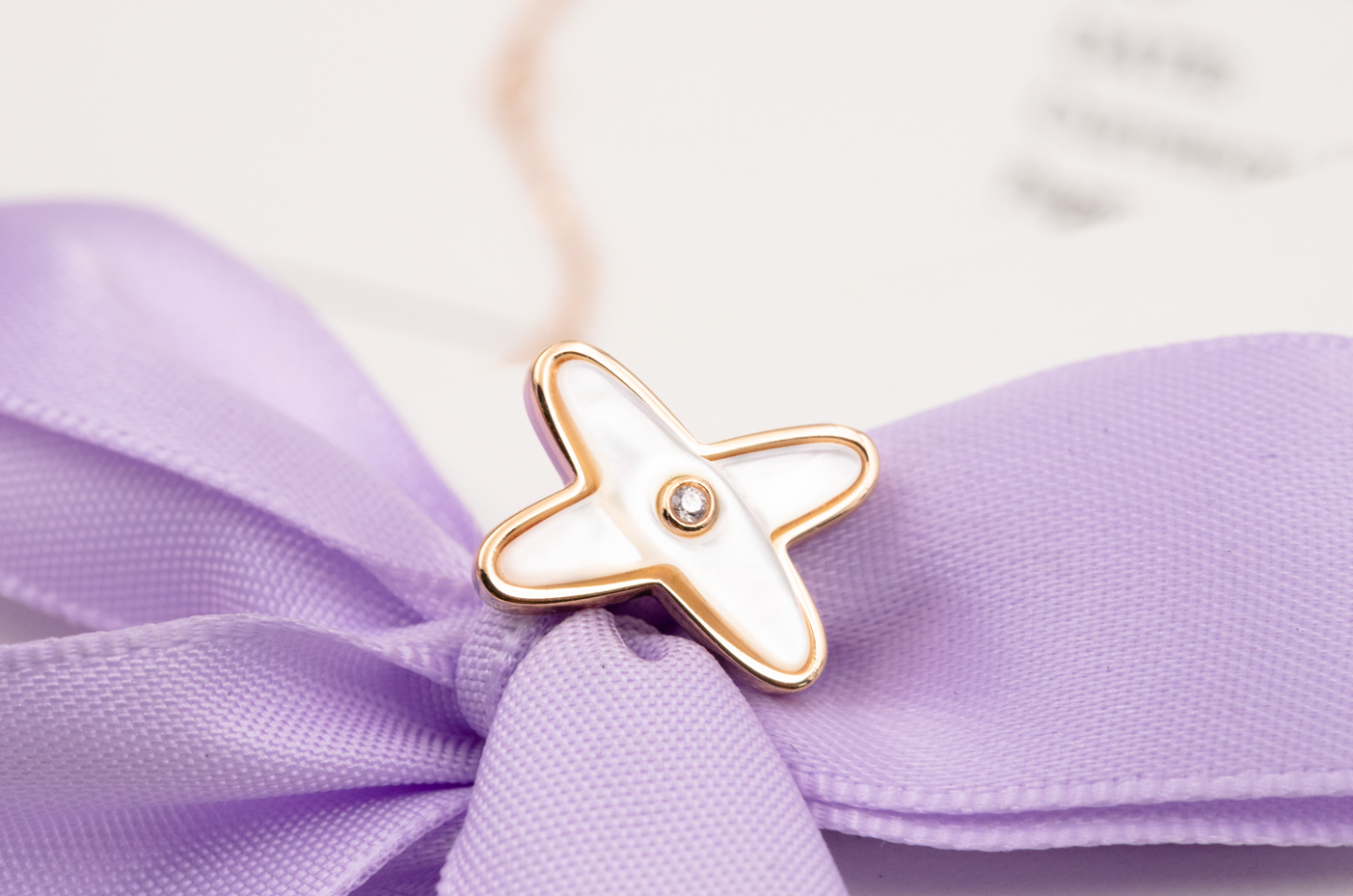 [Crown & Jewelry]JEUX DE WHITE MOP ROSE GOLD DIAMOND EARRINGS