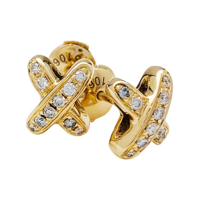 [Crown & Jewelry]JEUX DE GOLD DIAMOND EARRINGS
