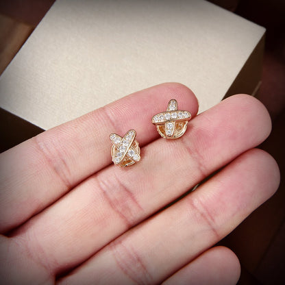 [Crown & Jewelry]JEUX DE GOLD DIAMOND EARRINGS