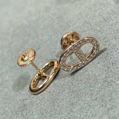 [Crown & Jewelry]HM FULL DIAMOND PIG NOSE STUD EARRINGS